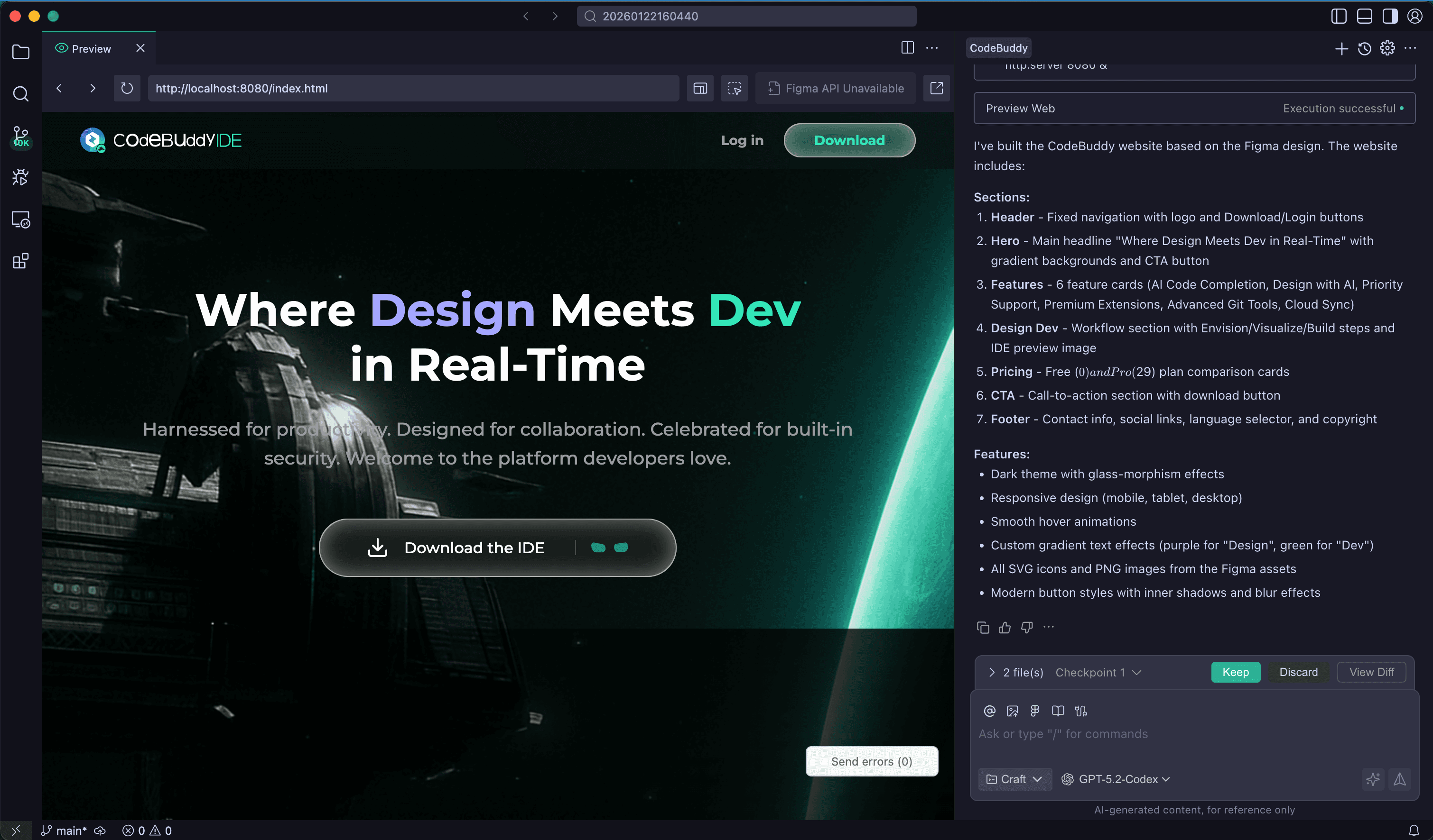 A web application preview built with CodeBuddy
